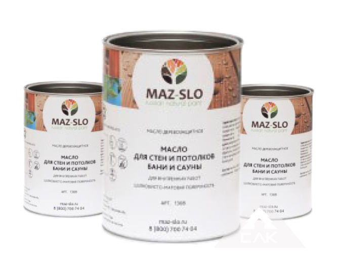 MAZ-SLO Масло защитное для стен и потолков в бане и сауне 1л (фото 1)